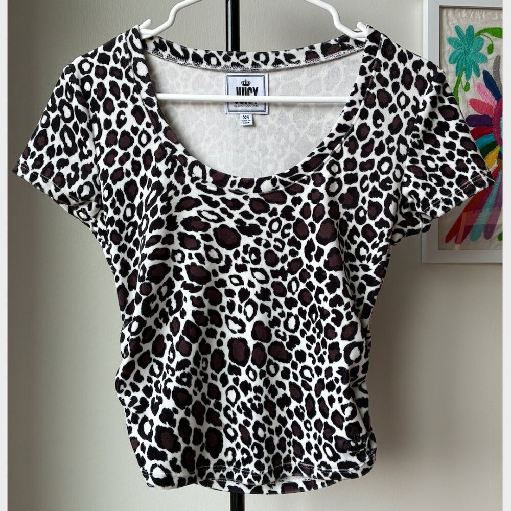 Juicy Couture Vintage Velvet Cheetah Print Top - Size XS
